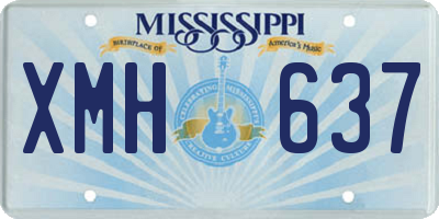 MS license plate XMH637