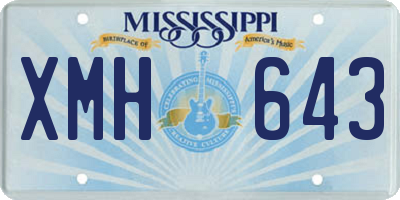 MS license plate XMH643