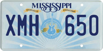 MS license plate XMH650