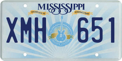 MS license plate XMH651