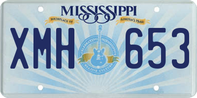 MS license plate XMH653