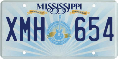MS license plate XMH654