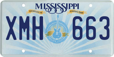 MS license plate XMH663