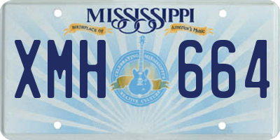 MS license plate XMH664