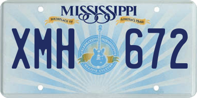 MS license plate XMH672