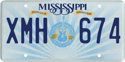 MS license plate XMH674