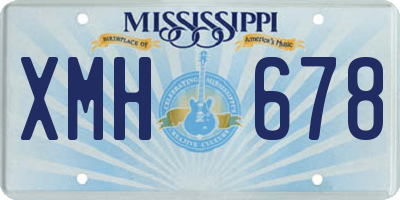 MS license plate XMH678
