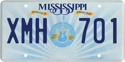 MS license plate XMH701