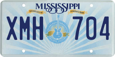 MS license plate XMH704
