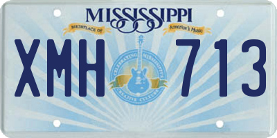 MS license plate XMH713