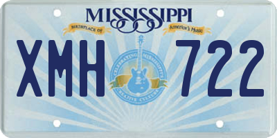 MS license plate XMH722