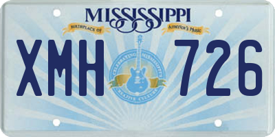 MS license plate XMH726