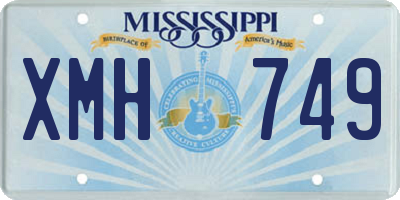 MS license plate XMH749