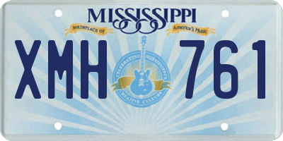 MS license plate XMH761