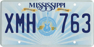 MS license plate XMH763