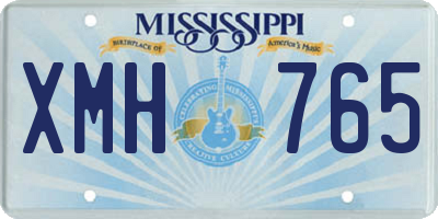 MS license plate XMH765