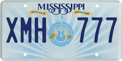 MS license plate XMH777