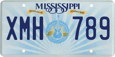 MS license plate XMH789