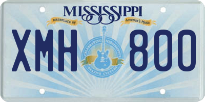 MS license plate XMH800