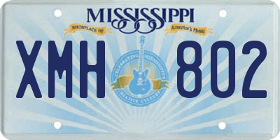 MS license plate XMH802