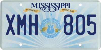 MS license plate XMH805