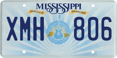 MS license plate XMH806