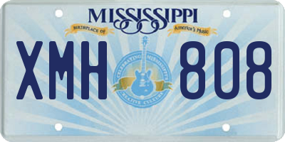 MS license plate XMH808