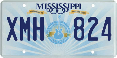 MS license plate XMH824