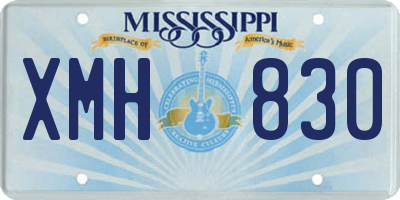 MS license plate XMH830