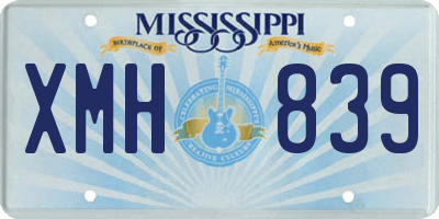 MS license plate XMH839