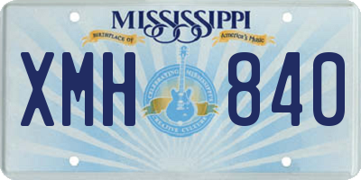 MS license plate XMH840