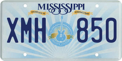 MS license plate XMH850