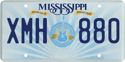 MS license plate XMH880