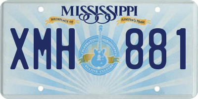 MS license plate XMH881