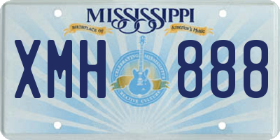 MS license plate XMH888