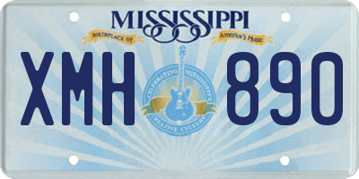 MS license plate XMH890