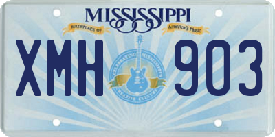 MS license plate XMH903