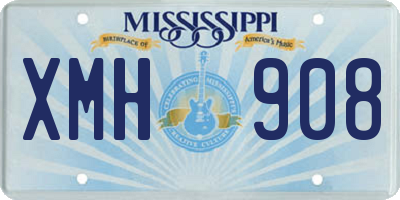 MS license plate XMH908