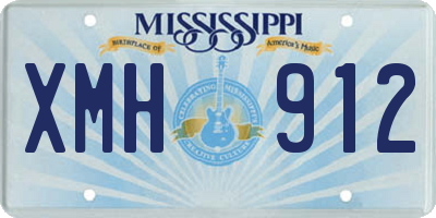MS license plate XMH912