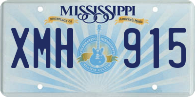 MS license plate XMH915
