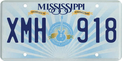 MS license plate XMH918