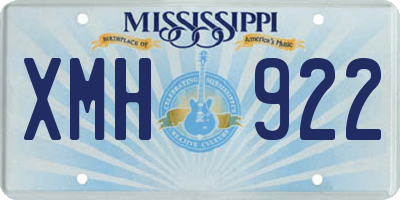MS license plate XMH922