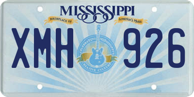 MS license plate XMH926