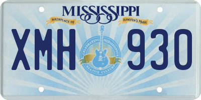 MS license plate XMH930