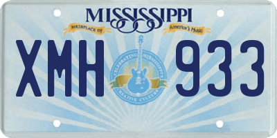 MS license plate XMH933
