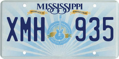 MS license plate XMH935