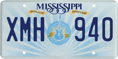 MS license plate XMH940
