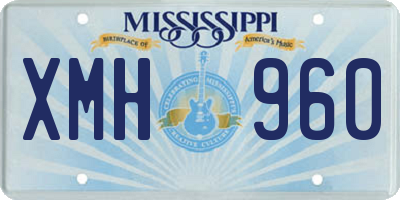 MS license plate XMH960
