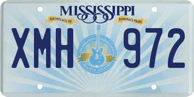 MS license plate XMH972