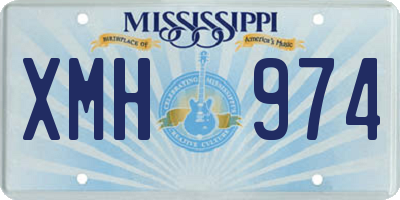 MS license plate XMH974